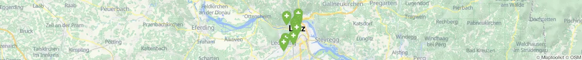 Kartenansicht für Apotheken-Notdienste in der Nähe von Ottensheim (Urfahr-Umgebung, Oberösterreich)